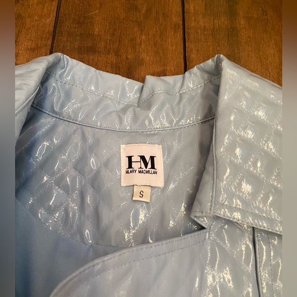 Hilary Macmillan Blue Trench Coat Size Small - Picture 5 of 10